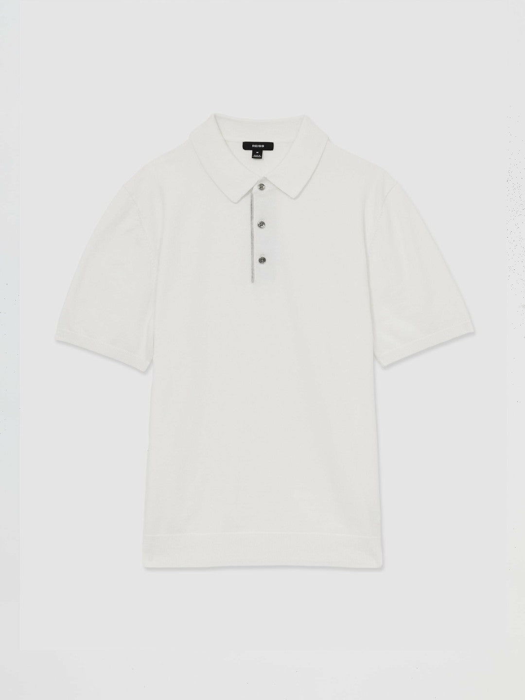 Contrast-Placket Polo Shirt With Cotton in White | Reiss Men Signature