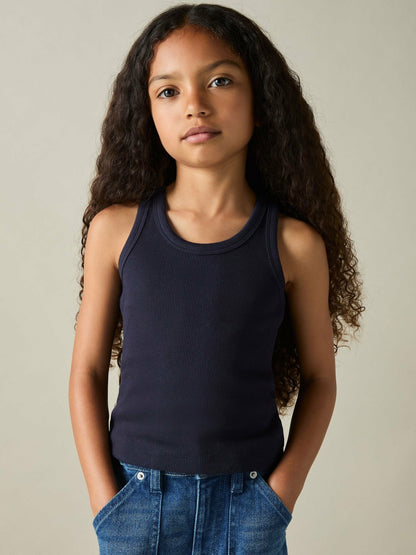 9-13 yrs Stretch-Cotton Ribbed Vest 3 Pack in Multicolour | Reiss Children & Baby New