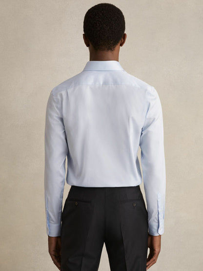 Regular Fit Cotton-Twill Two-Fold Shirt Slim-Fit in Soft Blue | Reiss Men Premium
