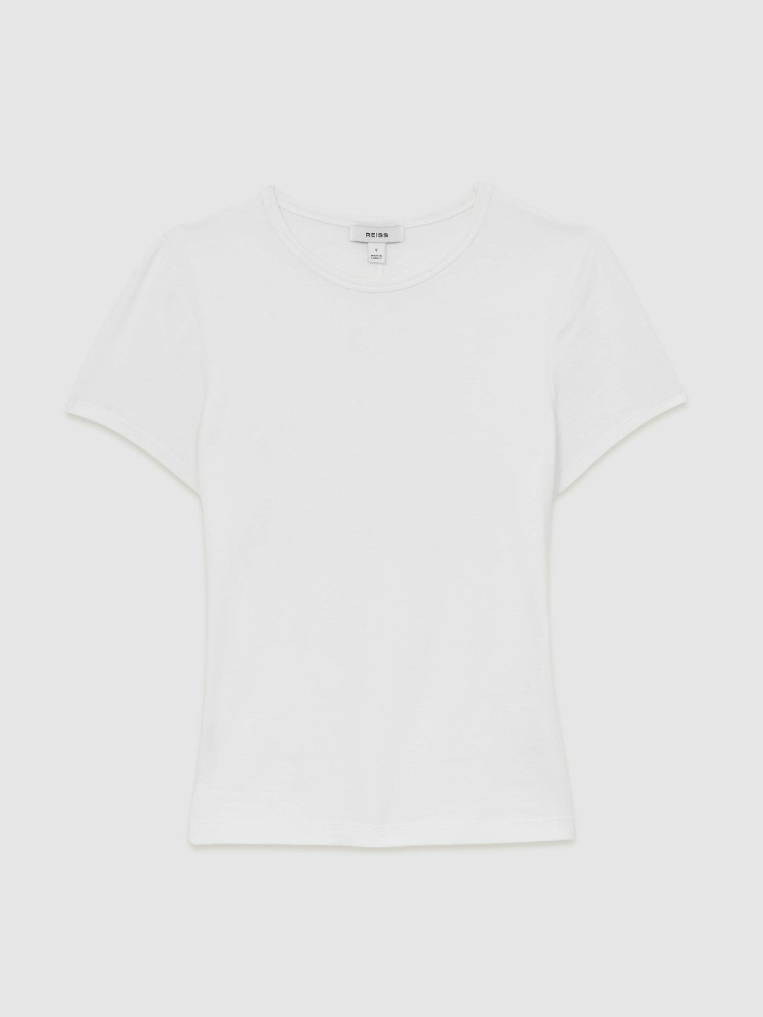 Stretch-Cotton Crew-Neck T-Shirt in White | Reiss Women Popular