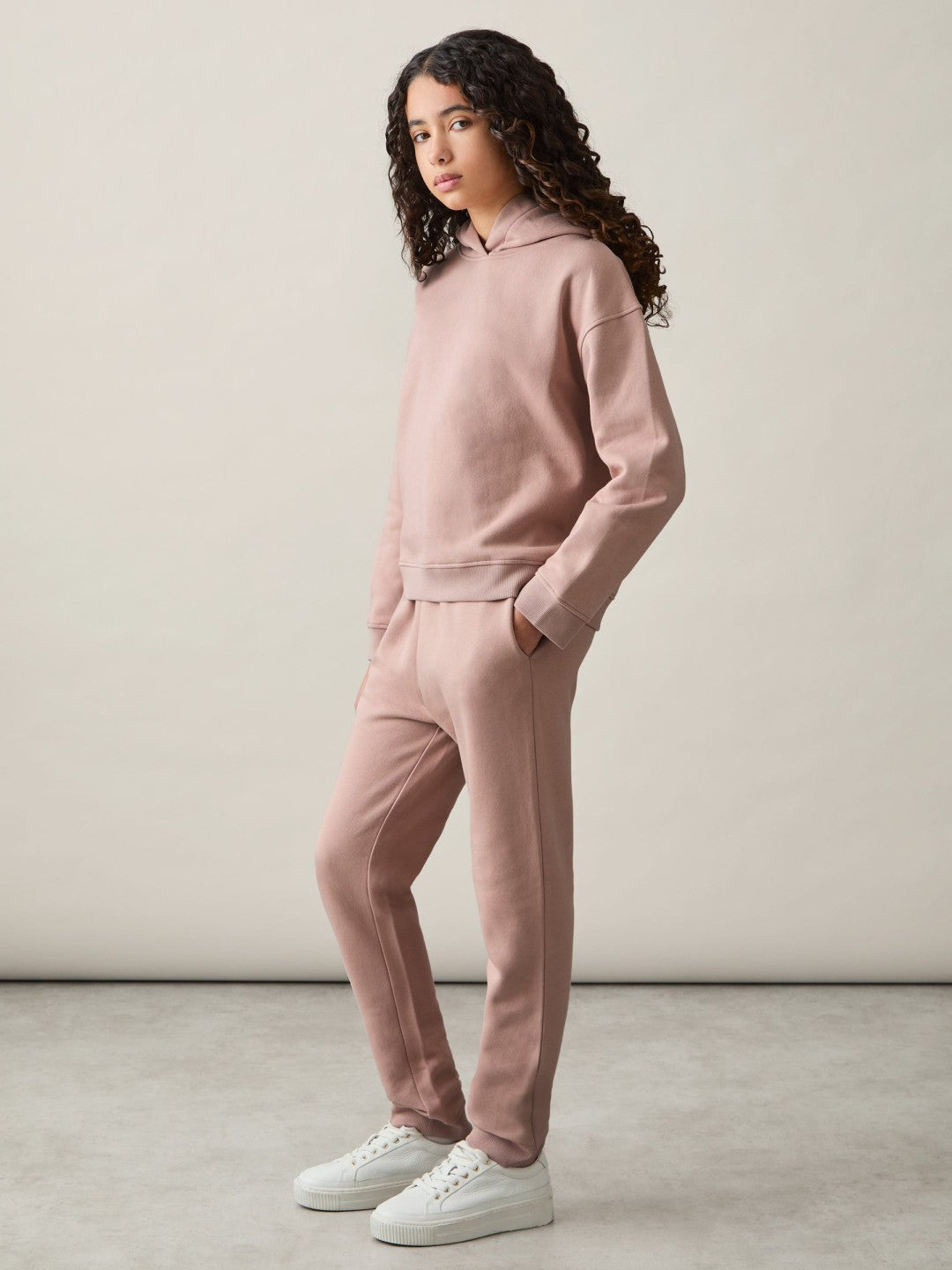 13-14 yrs Cotton-Blend Hoodie And Joggers Set in Mink | Reiss Children & Baby Premium