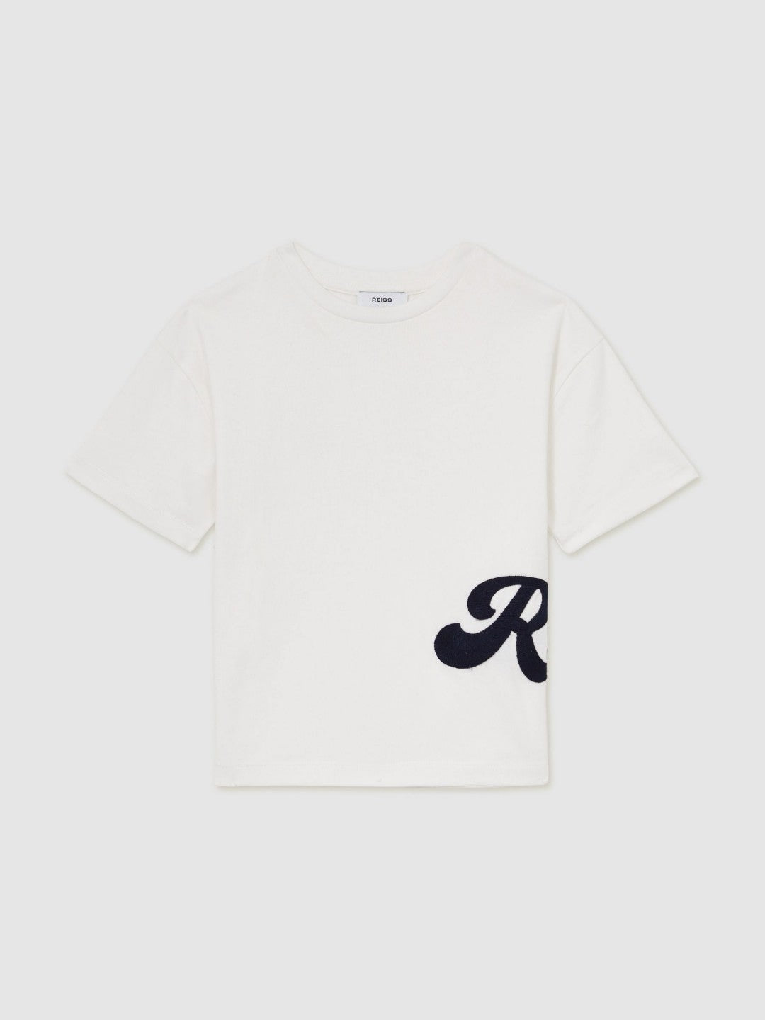 9-12 yrs Cotton Script-Logo Oversized T-Shirt in White | Reiss Children & Baby Featured
