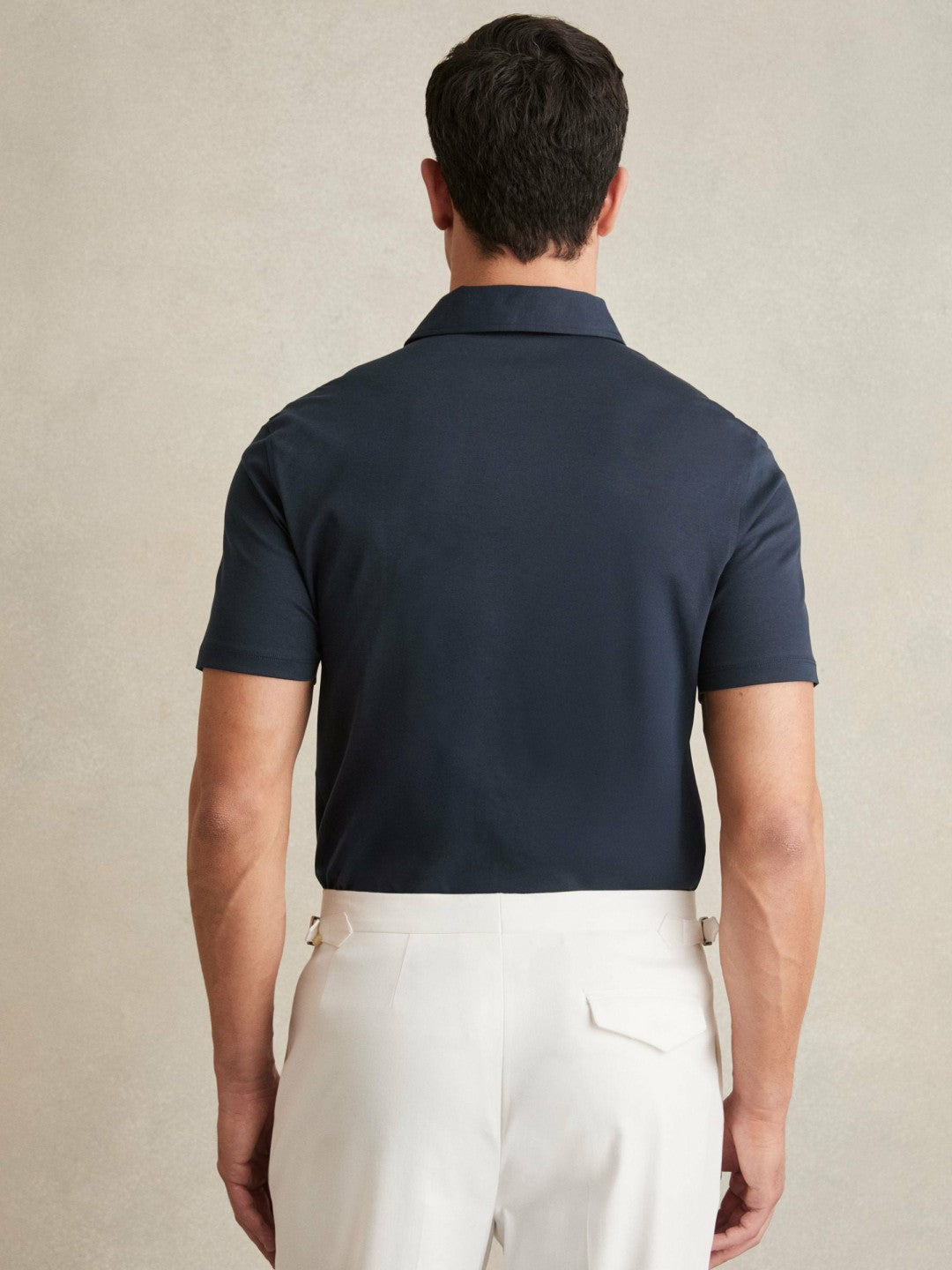 Cotton Short-Sleeve Polo Shirt in Navy | Reiss Men Recommended