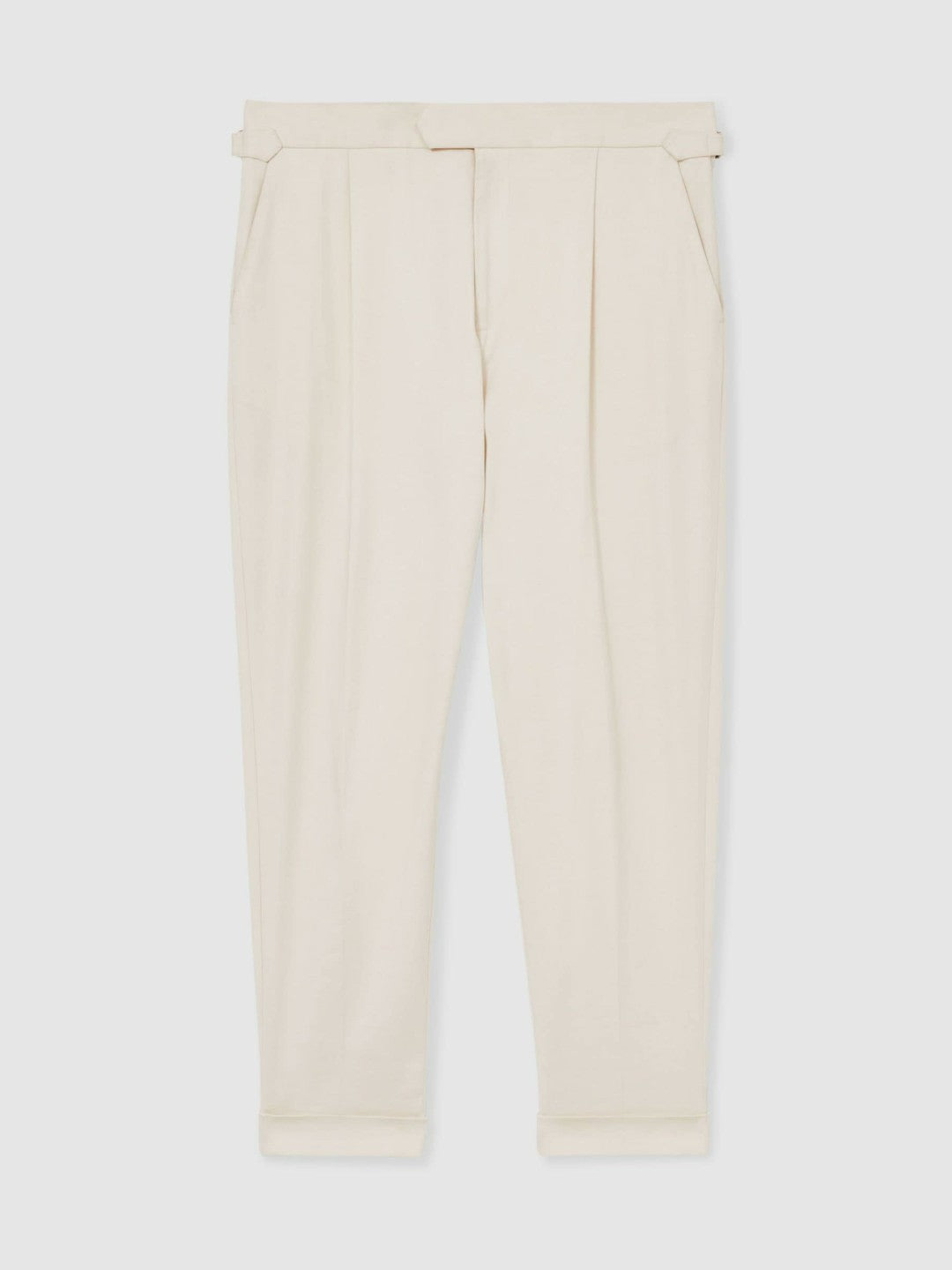 Cotton-Blend Tapered Trousers in Stone | Reiss Men Best Seller