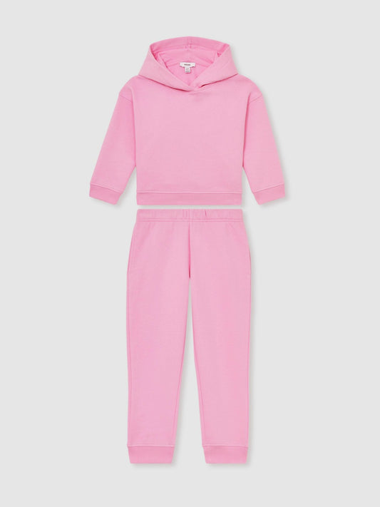 13-14 yrs Cotton-Blend Hoodie And Joggers Set in Bright Pink | Reiss Children & Baby Popular