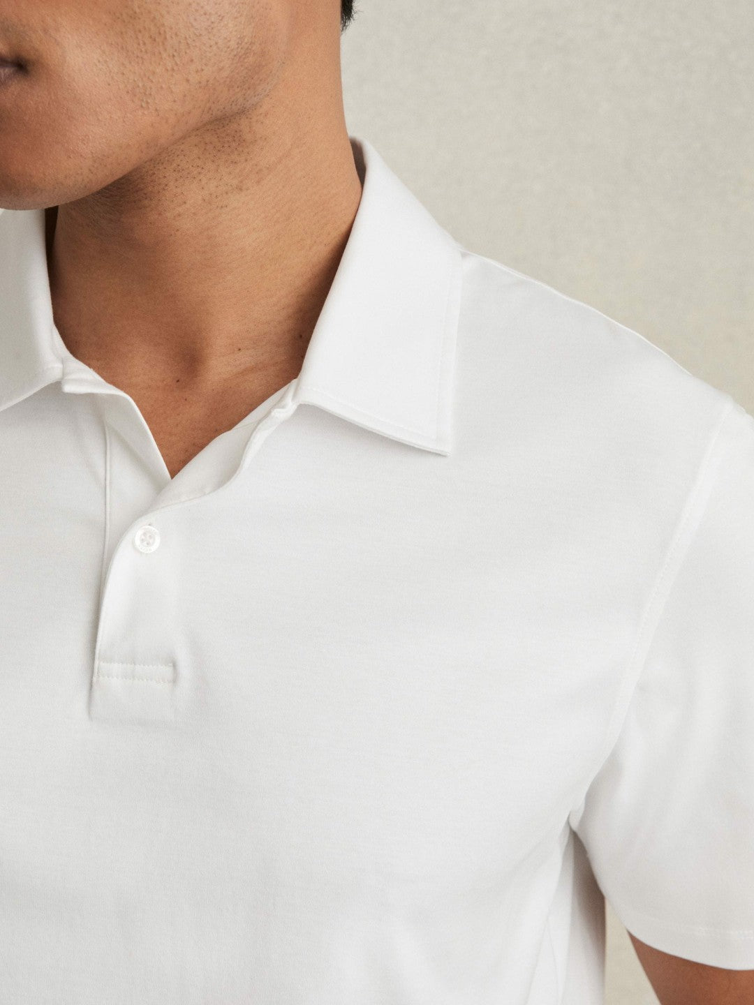 Cotton Short-Sleeve Polo Shirt in White | Reiss Men Trending