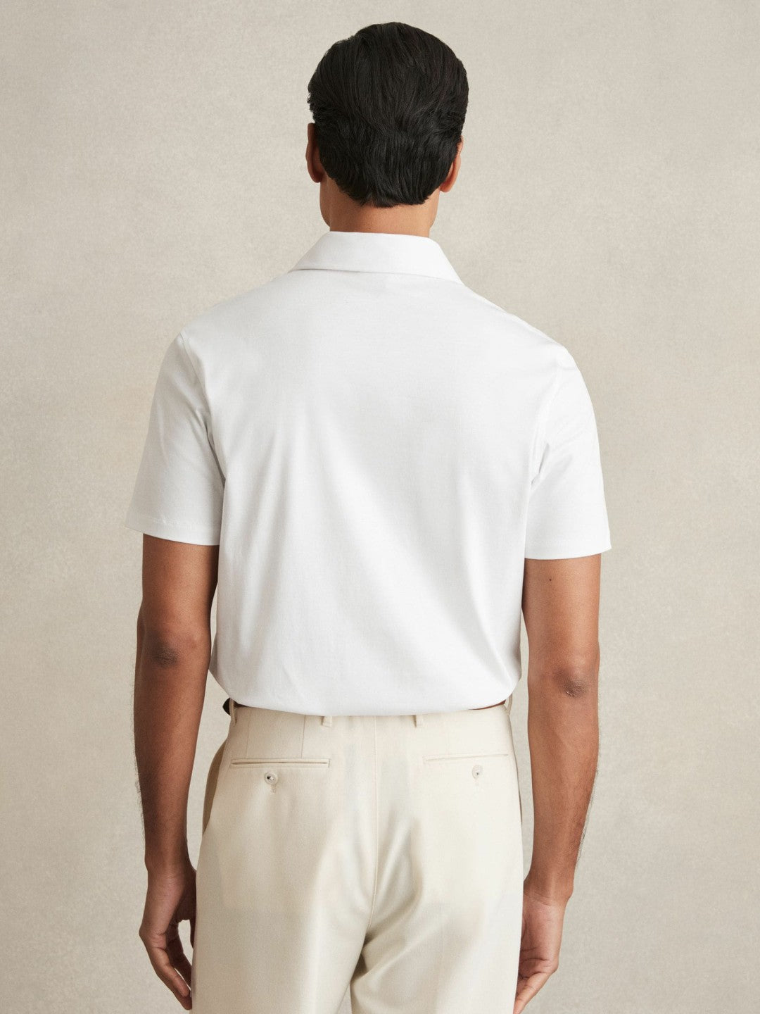 Cotton Short-Sleeve Polo Shirt in White | Reiss Men Trending