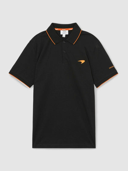 McLaren F1 Team Cotton Polo Shirt in Black | Reiss Men Exclusive