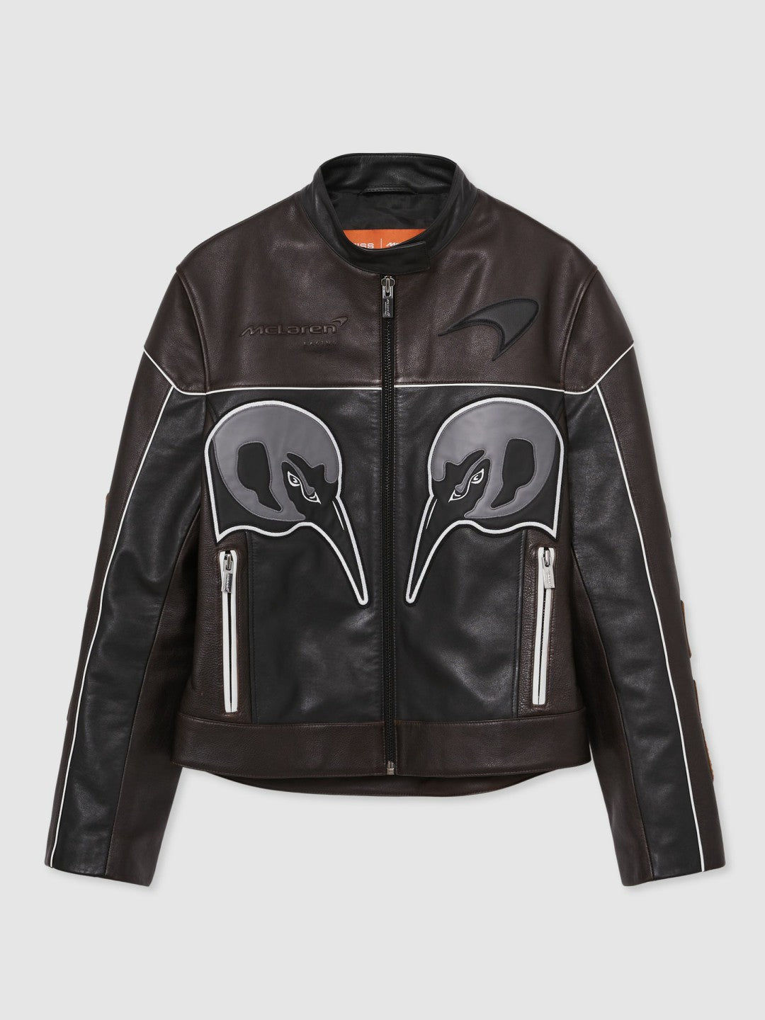 McLaren F1 Team Leather Biker Jacket in Black | Reiss Men Popular