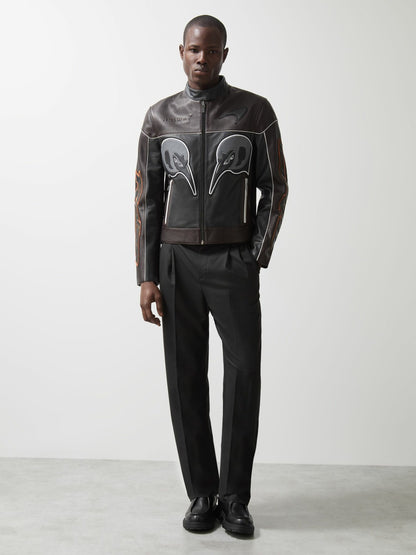 McLaren F1 Team Leather Biker Jacket in Black | Reiss Men Popular