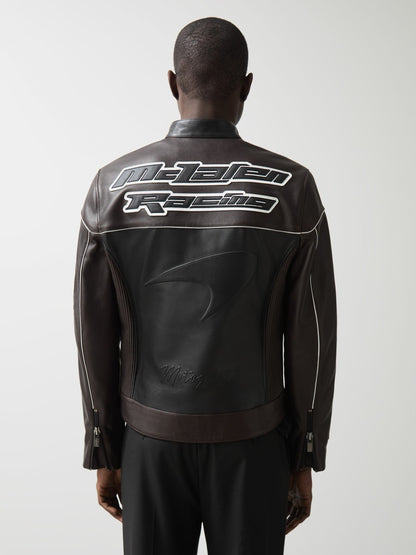 McLaren F1 Team Leather Biker Jacket in Black | Reiss Men Popular