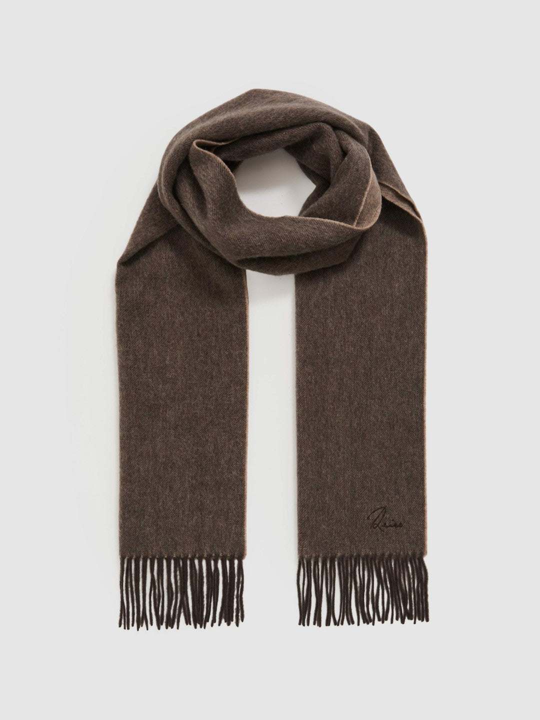 Wool and Cashmere Scarf in Taupe | Reiss Men Featured