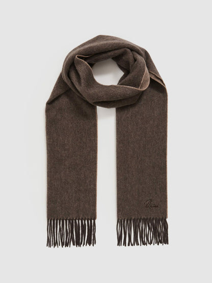 Wool and Cashmere Scarf in Taupe | Reiss Men Featured