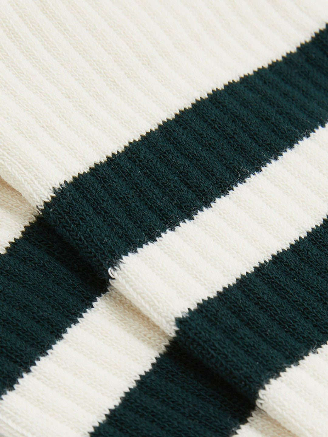 Cotton-Blend Double-Stripe Socks in Forest Green/Ecru | Reiss Men Premium