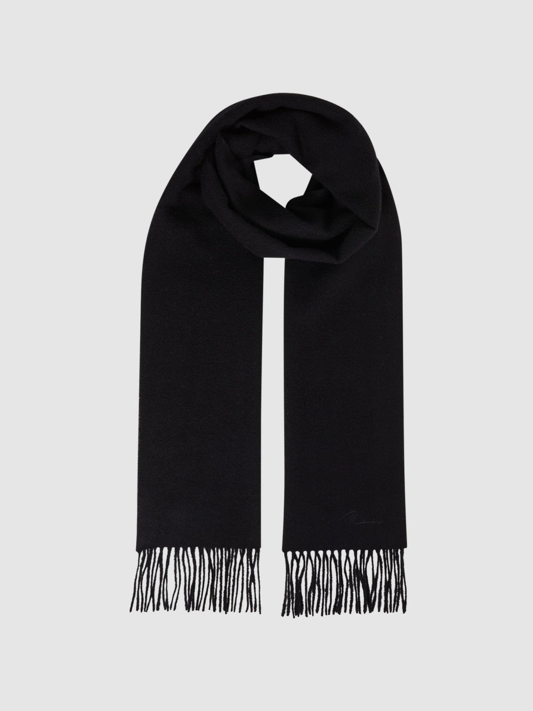 Wool and Cashmere Scarf in Black | Reiss Men Featured