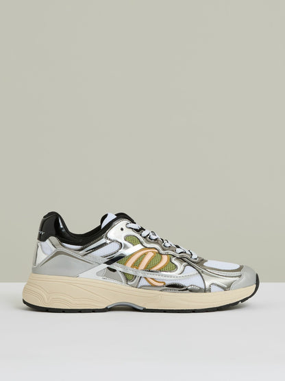 Overlay Logo Running Trainers in Gunmetal/Black | Reiss Men Popular