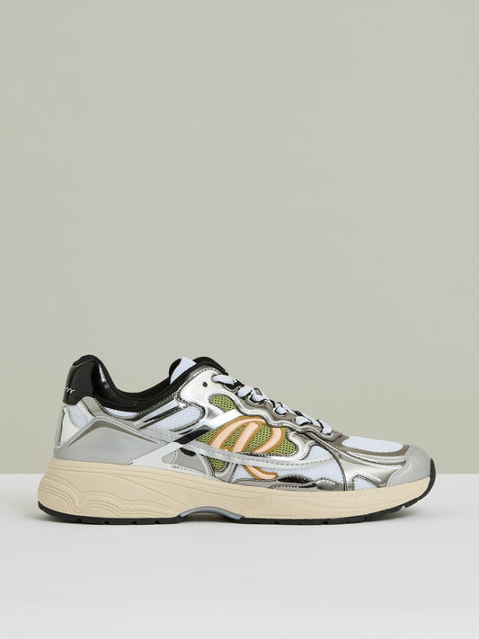 Overlay Logo Running Trainers in Gunmetal/Black | Reiss Men Popular