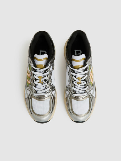 Overlay Logo Running Trainers in Gunmetal/Black | Reiss Men Popular