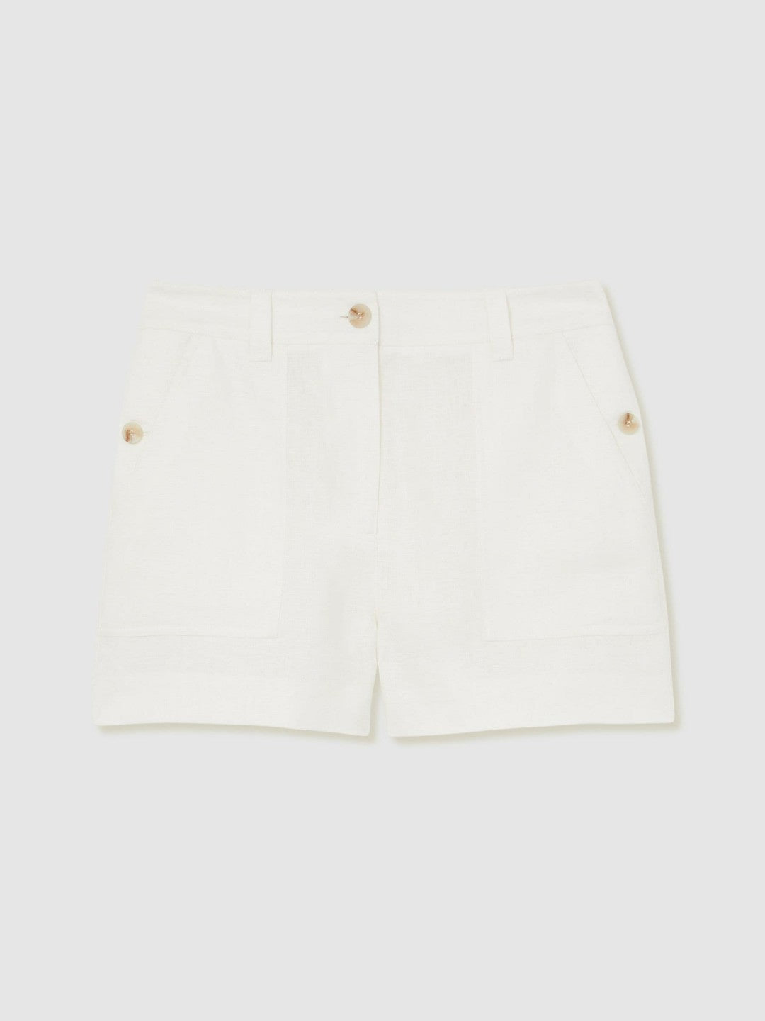 Linen Shorts in White | Reiss Women Recommended