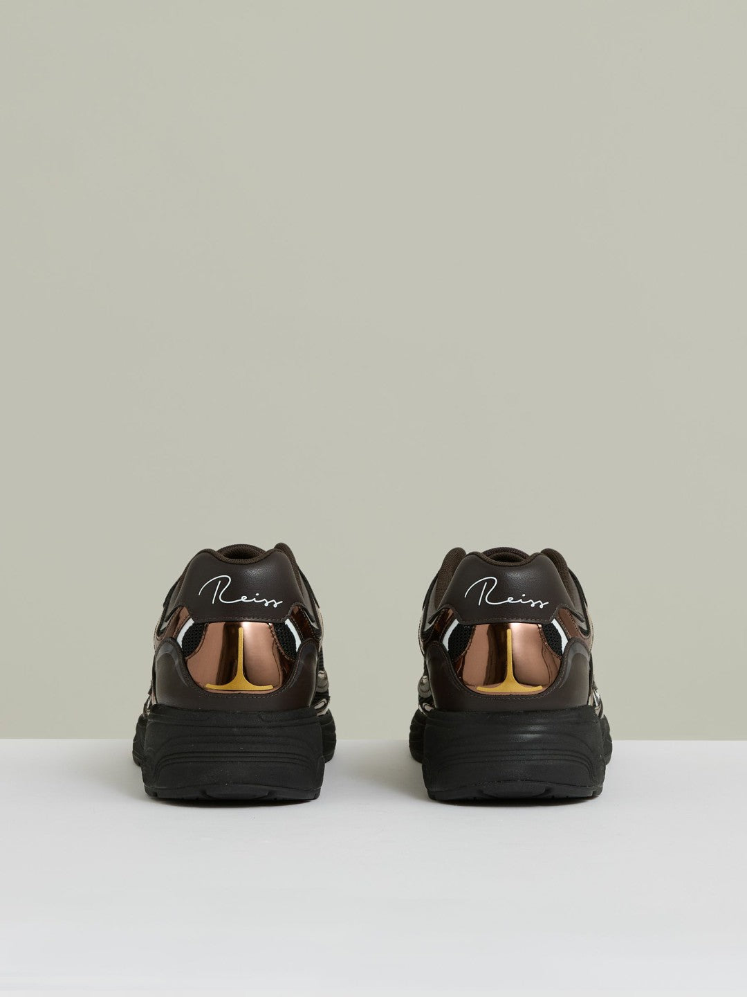 Overlay Logo Running Trainers in Electric Brown | Reiss Men Recommended