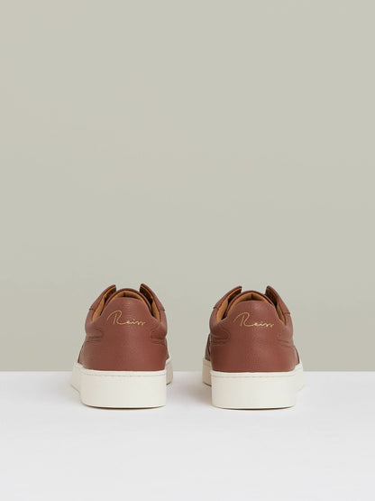 Leather Elasticated-Lace Trainers in Terracotta Brown | Reiss Men Trending