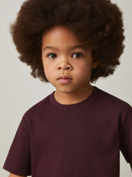 9-13 yrs Cotton Crew-Neck T-Shirt in Bordeaux | Reiss Children & Baby Popular