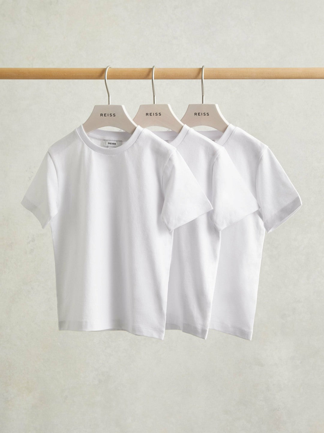 Cotton Crew-Neck T-Shirts 3 Pack in White | Reiss Children & Baby New