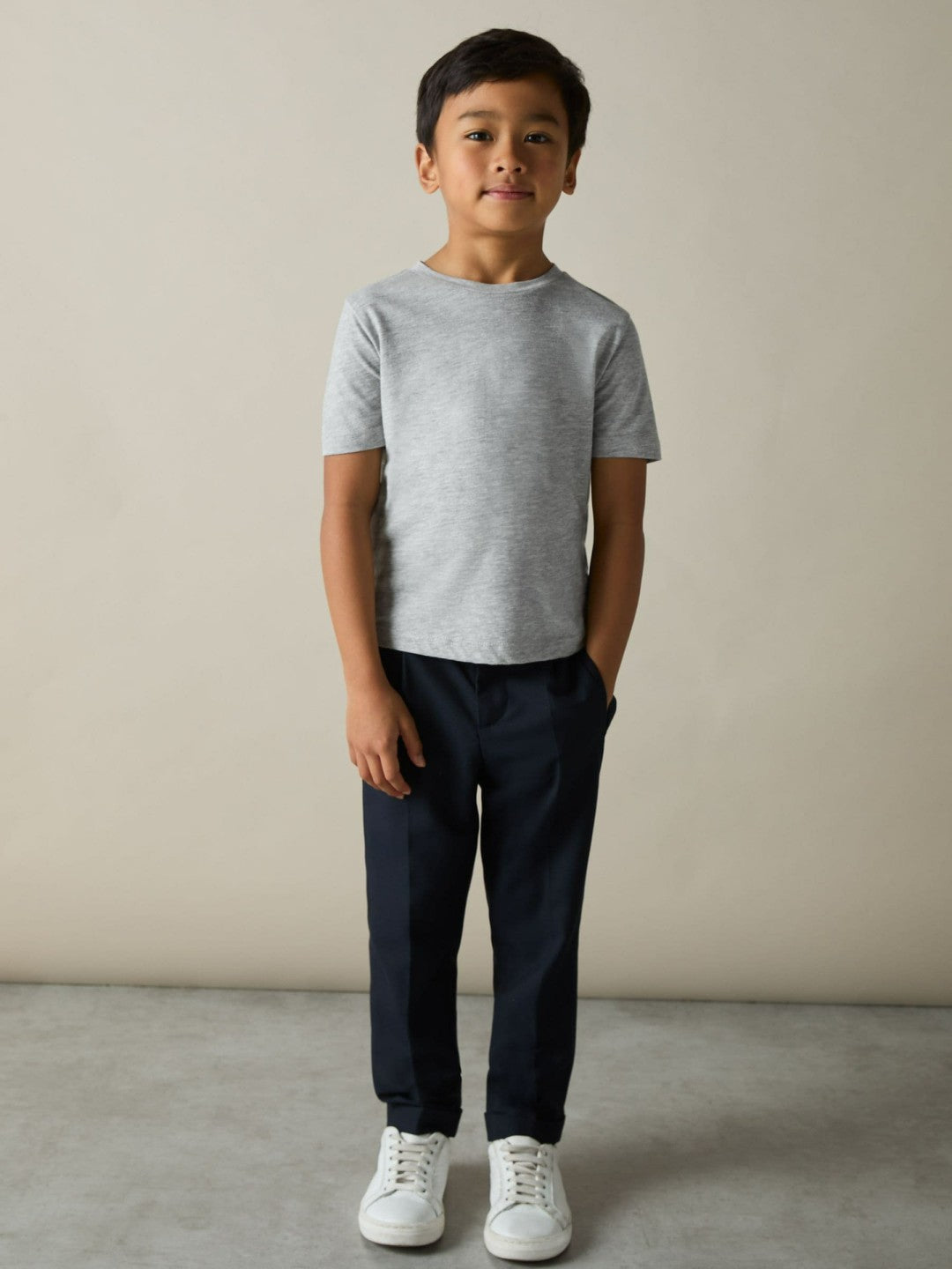 3-9 yrs Cotton Crew-Neck T-Shirts 3 Pack in White/Navy/Soft Grey | Reiss Children & Baby Popular