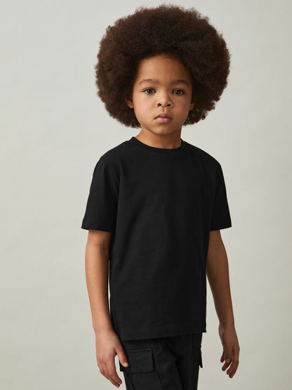 9-13 yrs Cotton Crew-Neck T-Shirt in Black | Reiss Children & Baby Featured