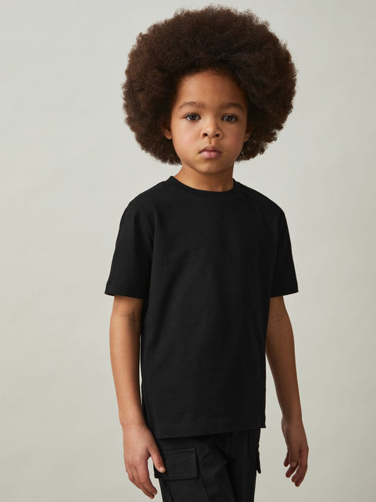 9-13 yrs Cotton Crew-Neck T-Shirt in Black | Reiss Children & Baby Featured