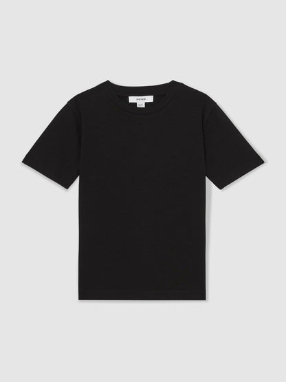 9-13 yrs Cotton Crew-Neck T-Shirt in Black | Reiss Children & Baby Featured