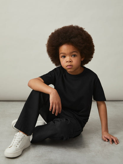 9-13 yrs Cotton Crew-Neck T-Shirt in Black | Reiss Children & Baby Featured