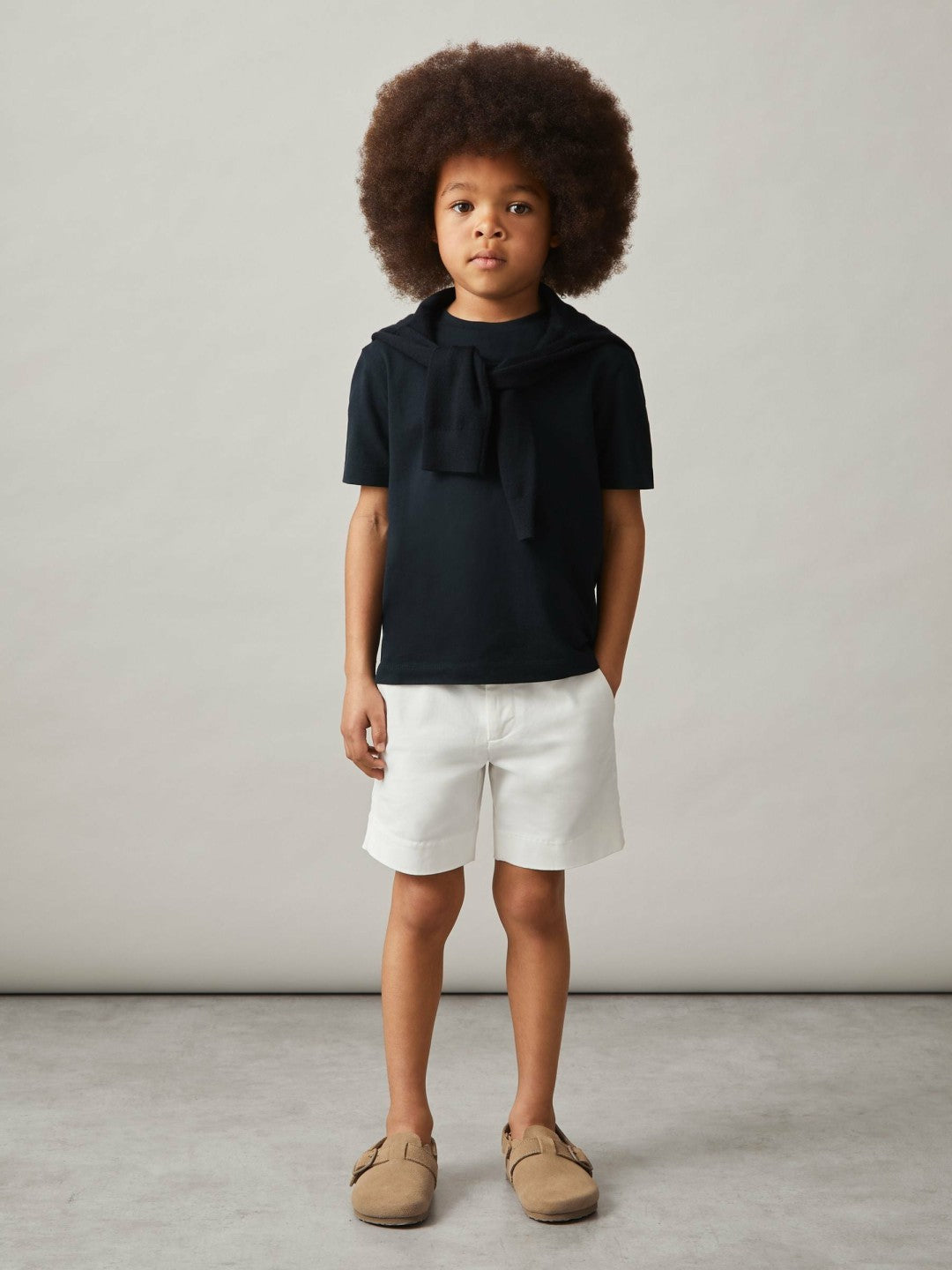 3-9 yrs Cotton Crew-Neck T-Shirt in Navy | Reiss Children & Baby Premium