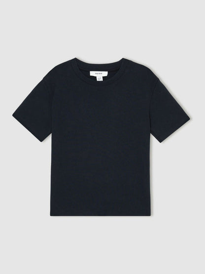 3-9 yrs Cotton Crew-Neck T-Shirt in Navy | Reiss Children & Baby Premium