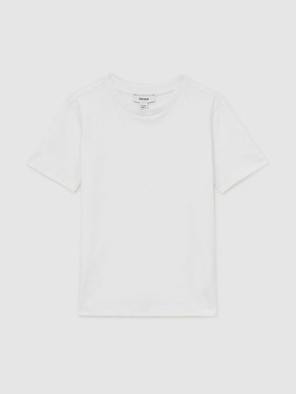 3-9 yrs Cotton Crew-Neck T-Shirt in White | Reiss Children & Baby Premium