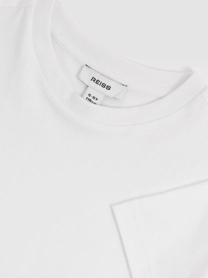 3-9 yrs Cotton Crew-Neck T-Shirt in White | Reiss Children & Baby Premium