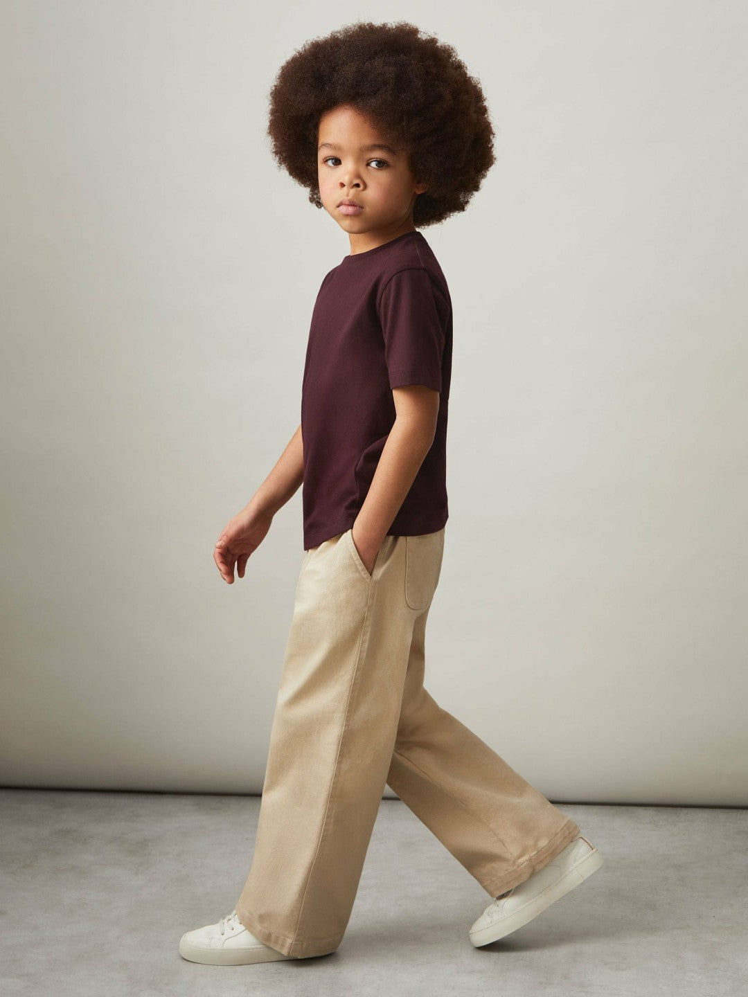 3-9 yrs Cotton Crew-Neck T-Shirt in Bordeaux | Reiss Children & Baby Recommended