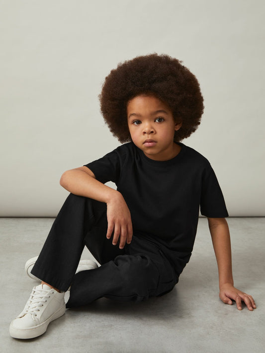 3-9 yrs Cotton Crew-Neck T-Shirt in Black | Reiss Children & Baby Featured