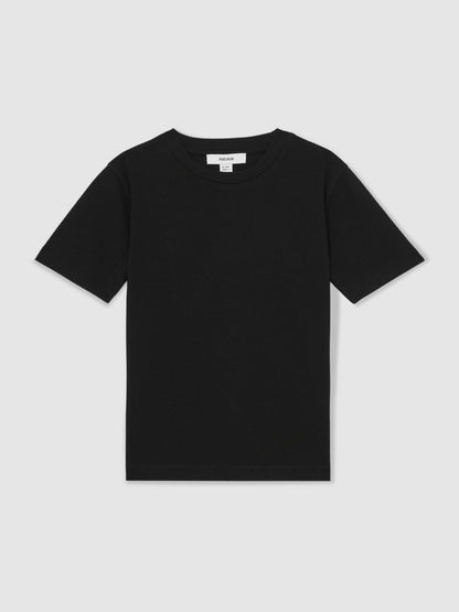 3-9 yrs Cotton Crew-Neck T-Shirt in Black | Reiss Children & Baby Featured