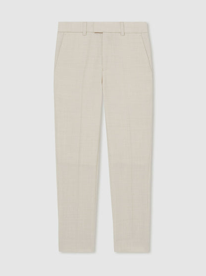 3-9 yrs Slim-Fit Trousers With Wool in Stone | Reiss Children & Baby Featured