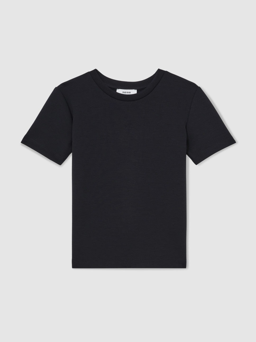 9-13 yrs Interlock-Jersey Crew-Neck T-Shirt in Navy | Reiss Children & Baby Premium