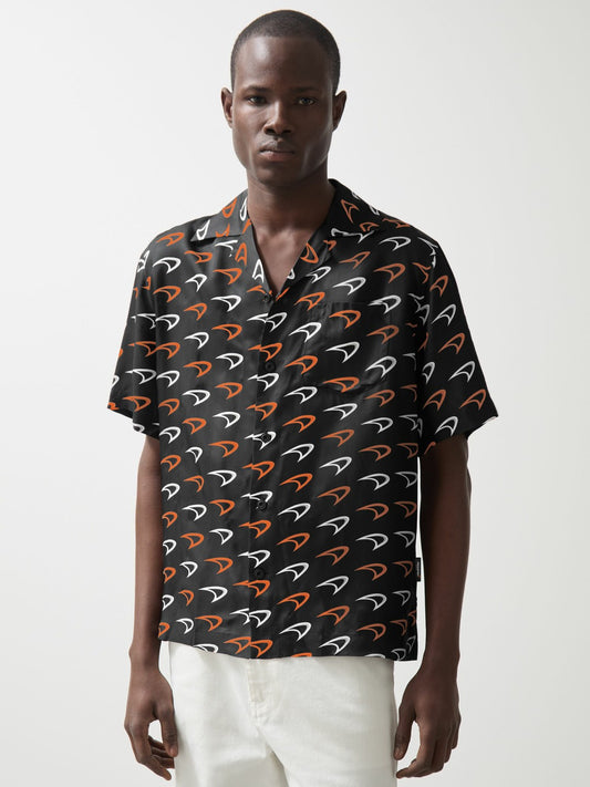 McLaren F1 Team Speedmark Logo Shirt in Black | Reiss Men Signature