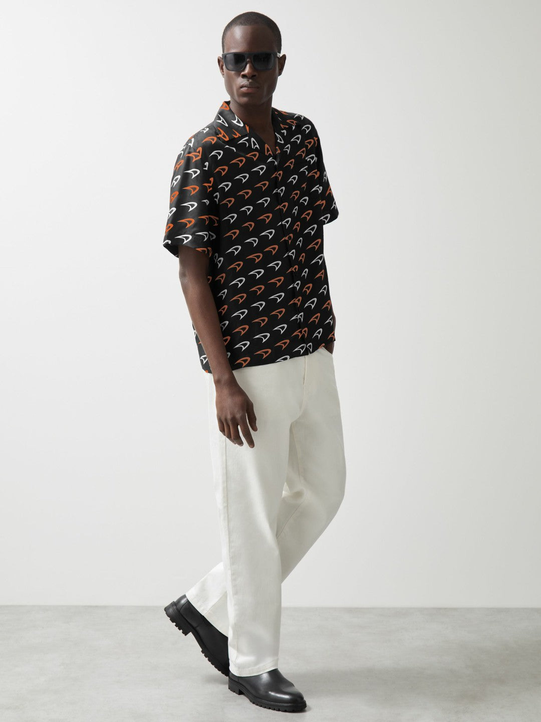 McLaren F1 Team Speedmark Logo Shirt in Black | Reiss Men Signature