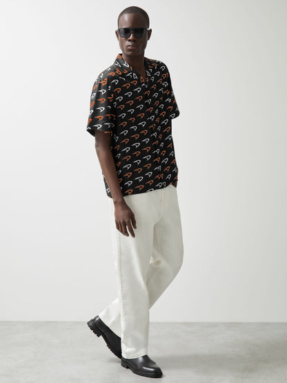 McLaren F1 Team Speedmark Logo Shirt in Black | Reiss Men Signature