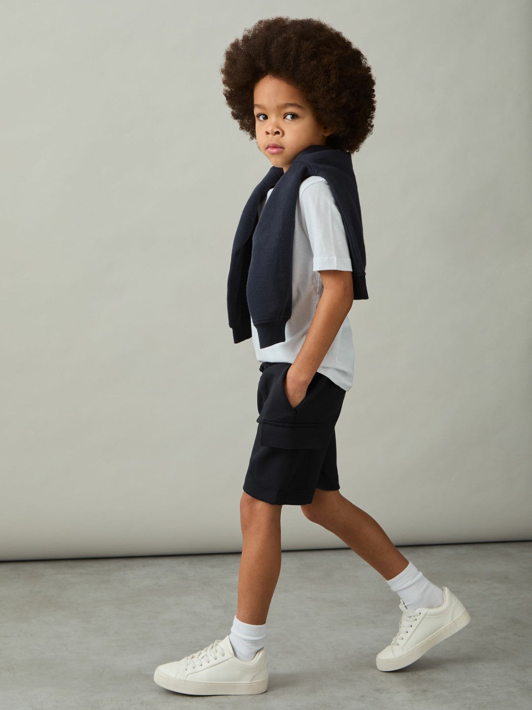 9-13 yrs Interlock-Jersey Cargo Shorts in Navy | Reiss Children & Baby Popular
