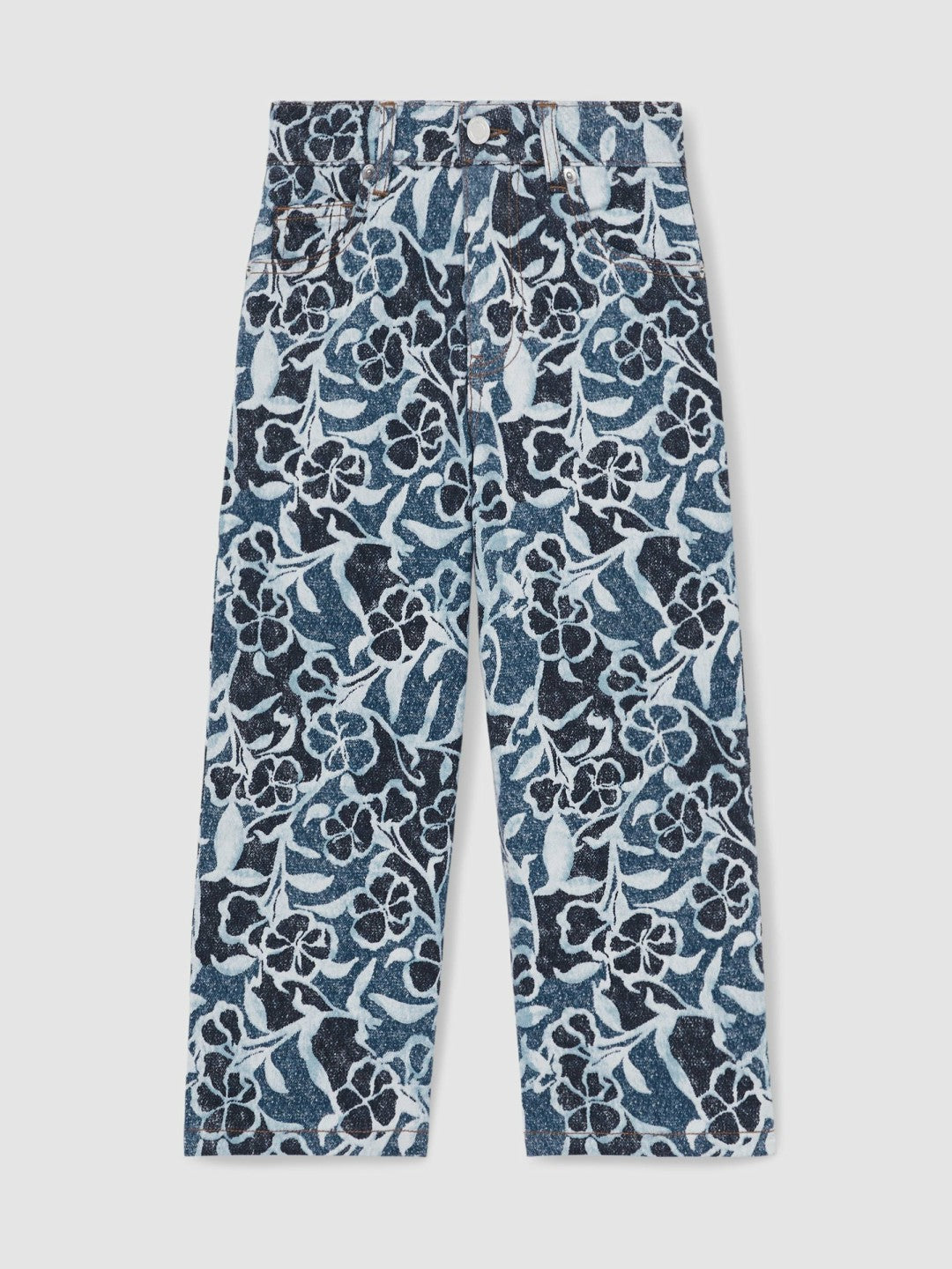 9-13 yrs Floral-Print Straight-Leg Jeans in Blue | Reiss Children & Baby Popular