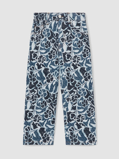 9-13 yrs Floral-Print Straight-Leg Jeans in Blue | Reiss Children & Baby Popular