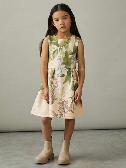 4-9 yrs Floral Scuba Sleeveless Dress in Pink Print | Reiss Children & Baby Premium