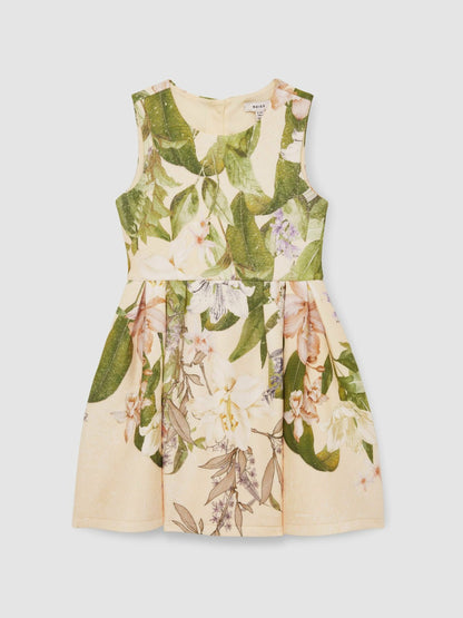 4-9 yrs Floral Scuba Sleeveless Dress in Pink Print | Reiss Children & Baby Premium