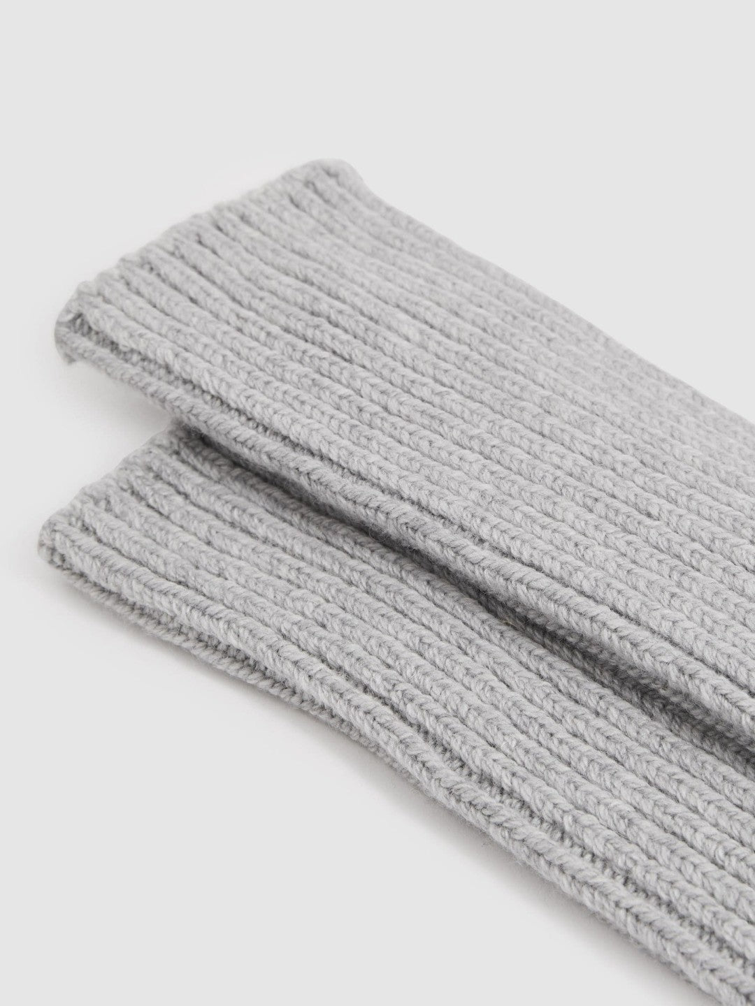 Rib-Knit Socks With Cashmere in Grey | Reiss Women New